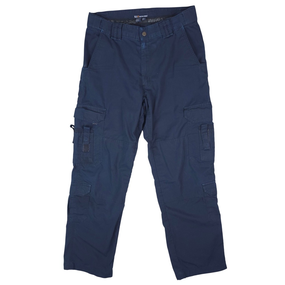 5.11 Tactical Cargo Pants Mens 34x32 Navy Blue Ripstop Multi-Pocket Workwear